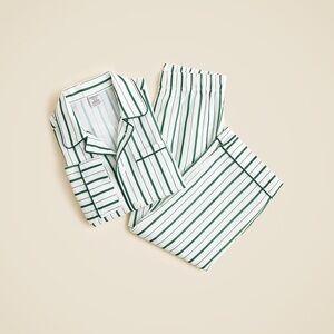 NWT J.Crew Cotton Poplin Long Sleeve Pajama Pant Set in Peppermint Stripe